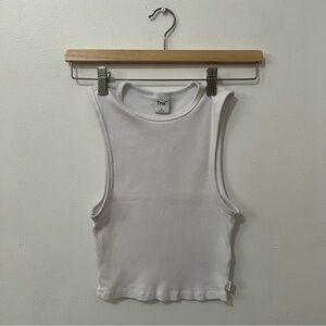 Tna white cropped rib tank
